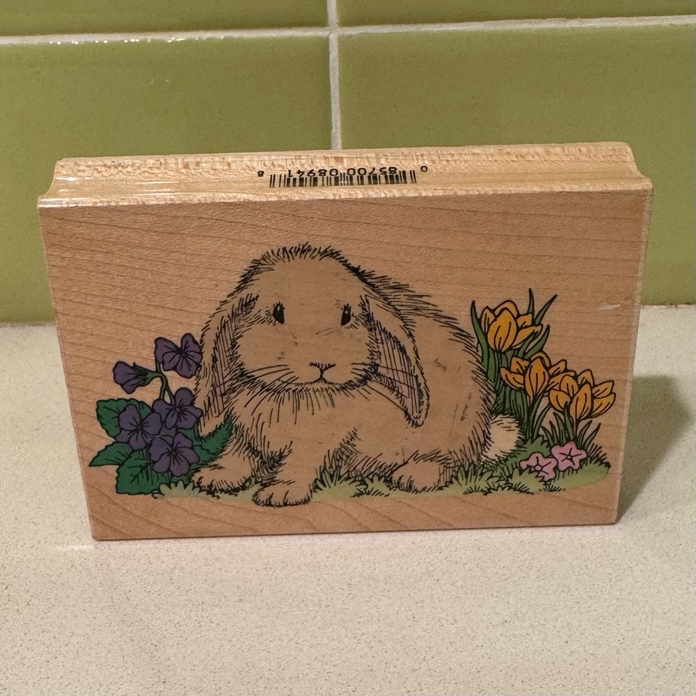 Vintage Hero Arts "Garden Bunny" Rubber Stamp H941 c. 1994